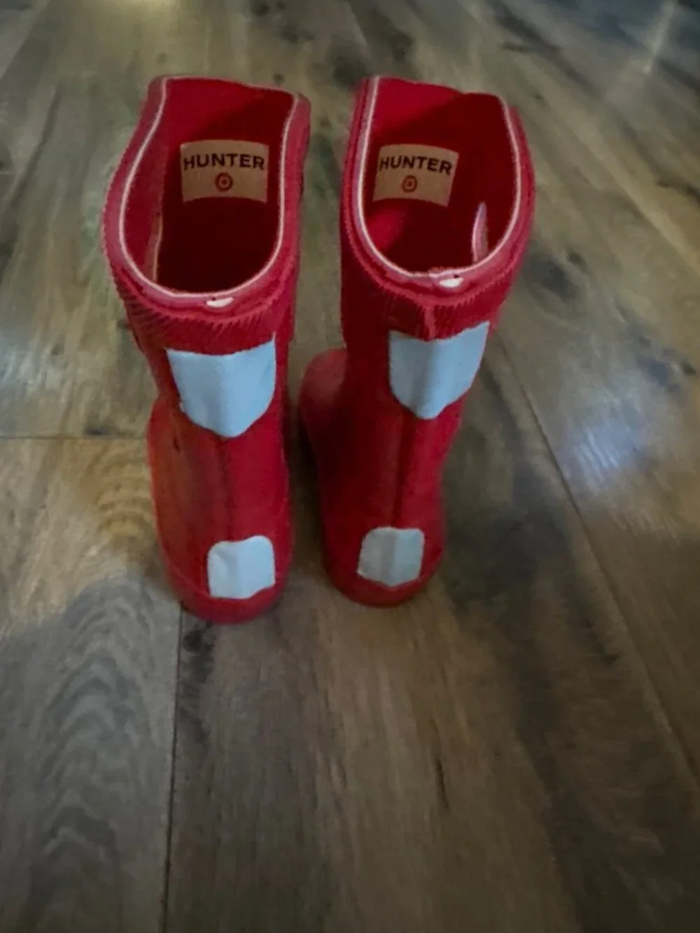 Hunter Kids Target Red Rain Boots Size 5 Waterproof With Pull-On Handles Durable